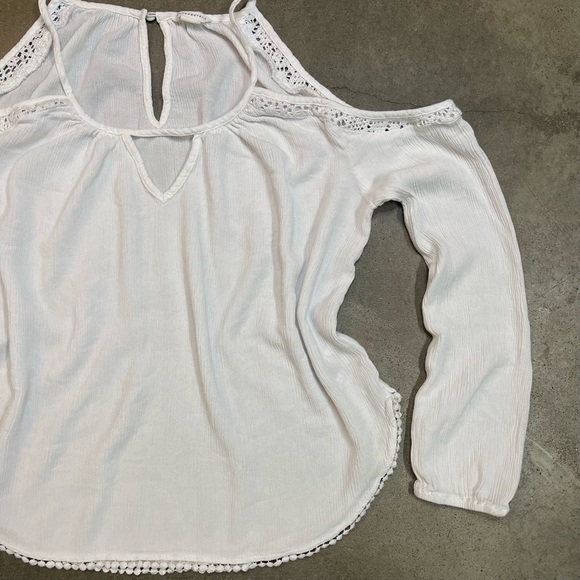 Aeropostale Long Sleeve Lace Trim Peasant Babydoll Shirt Y2K - Picture 3 of 9